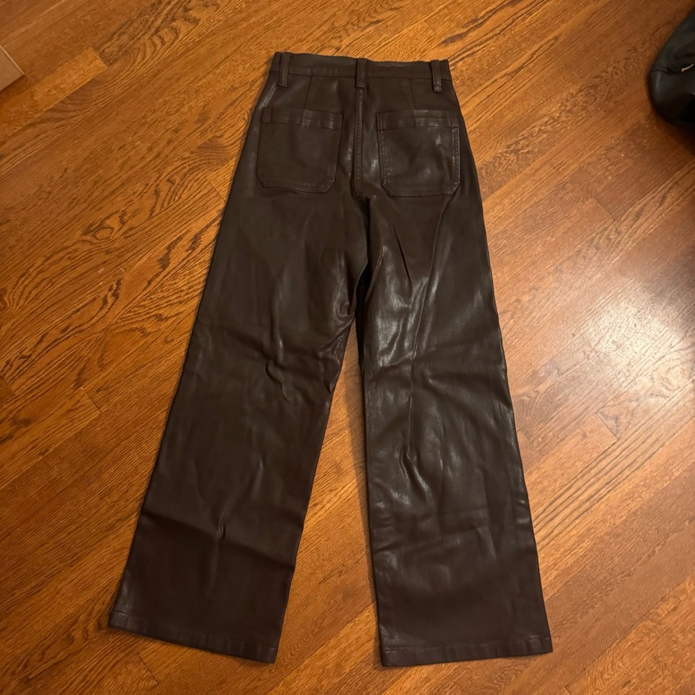 Favorite Daughter Coated Dark Brown Pants - Picture 4 of 5